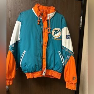 Vintage 90s ProPlayer Miami Dolphin Puffy Coat